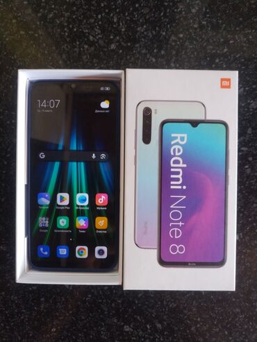 Redmi: Redmi, Redmi Note 8, Новый, 64 ГБ, цвет - Голубой, 2 SIM