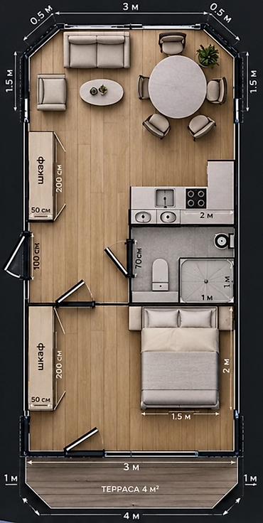 доми: Капсульный, 2 комнаты, 40 м², Застройщик — 4