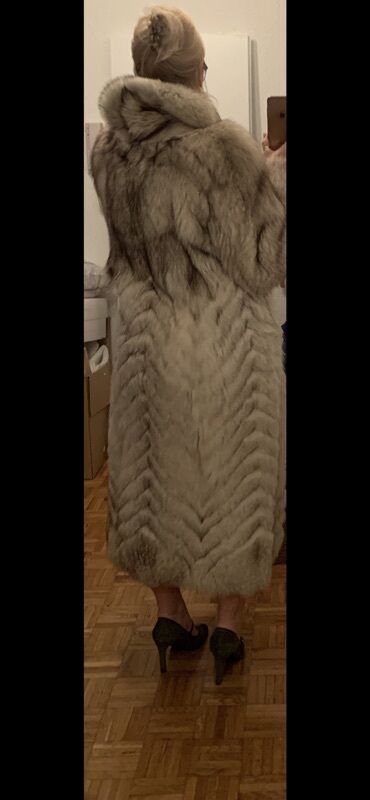 Krzneni kaputi: M, Sa postavom, Polarna lisica, bоја - Bež — 4