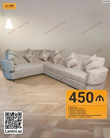 Диваны: Künc divan – La Mini - Ölçülər: 280 × 200 sm - Mexanizm: açılan — 1
