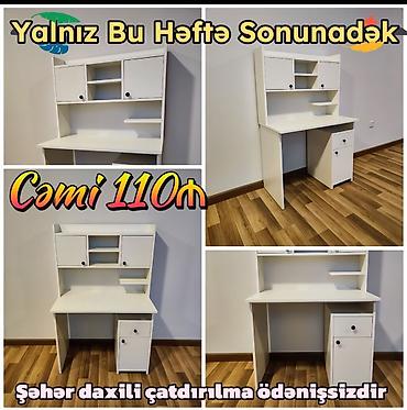 işlənmiş ofis stolu: Düz masa, Stulsuz, Polkalı, Siyirməli, Azərbaycan, Sadə laminat — 5