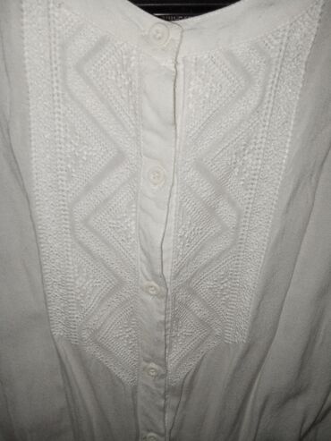 karirane ženske košulje: L (EU 40), Viscose, Embroidery, color - White
