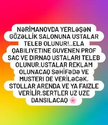 donerçi teleb olunur: Ustalar teleb olunur