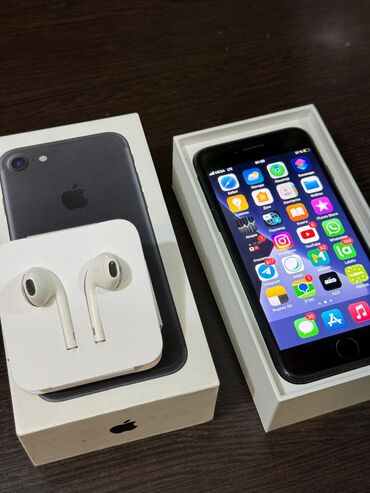 наушники apple airpods 3: IPhone 7, Б/у, 128 ГБ, Черный, Наушники, Чехол, Коробка, 100 %