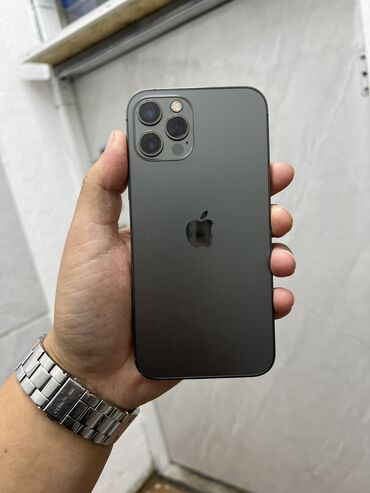 купить цветные принтеры: IPhone 12 Pro, Б/у, 128 ГБ, Matte Space Gray, Чехол, 76 %