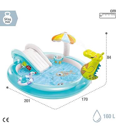 suruskenler: 🌊 Satılır: Intex uşaq şişmə hovuzu sürüşkən və dinozavr ilə 🦖 ✅ Cəmi — 2