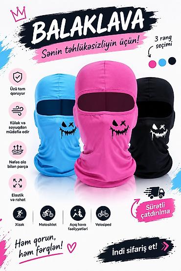 dağ geyimleri: Balaklava, Yeni, rəng - Qara, One size — 1