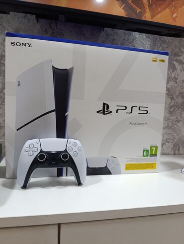 PS5 (Sony PlayStation 5): Əla vəziyətdə playstation 5slim 1TB Cızığı yoxdu, ustada olmayıb Tam