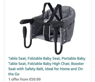 Hranilice: Prijenosna viseća stolica za bebe – siva - Stolica koja se lako — 8