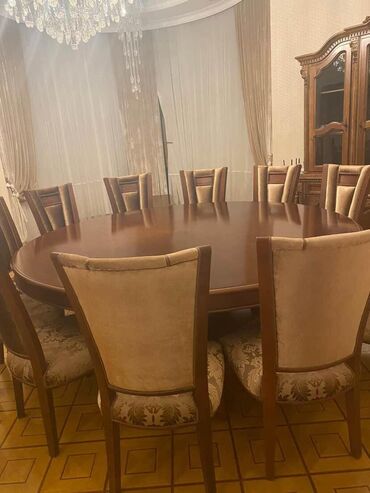 столы для совещаний: Для гостиной, Б/у, Круглый стол, 12 стульев at lalafo.az столы для совещаний: Для гостиной, Б/у, Круглый стол, 12 стульев