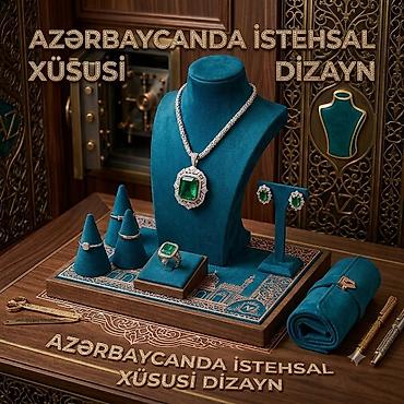 Aksesuarlar: Zərif zümrüd daşlı zərgərlik dəsti – Azərbaycanda istehsal, xüsusi — 1