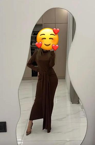 ince sepler: Qəhvəyi rəngdə uzun don - Model: uzun, bədənə oturan siluet - Yaxa — 1