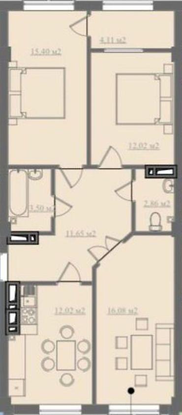 Продажа квартир: 3 комнаты, 77 м², Индивидуалка, 5 этаж, Готовая ПСО (под самоотделку) — 4