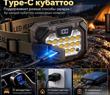 реально: Налобный фонарь Headlight YD-09 - Мощный COB-свет: теплый и белый — 7
