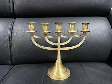 Sveće i svećnjaci: Mesingani svećnjak sa 7 krakova - Materijal: liveni mesing, zlatne — 4