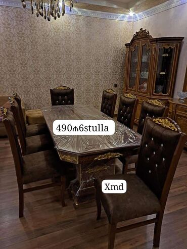Masa və oturacaq dəstləri: Qonaq otağı üçün, Yeni, Açılmayan, Oval masa, 6 stul -da lalafo.az — 9 Masa və oturacaq dəstləri: Qonaq otağı üçün, Yeni, Açılmayan, Oval masa, 6 stul — 9