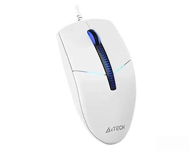 Kompjuterski miševi: A4Tech optički žičani miš – beli - Precizan optički senzor za glatko — 1