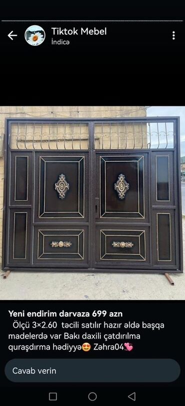 Həyət darvazaları: Yeni Dəmir Həyət darvazası, 3 m, Mexaniki, Qapı ilə, rəng - Qara, Kredit yoxdur, Ödənişli quraşdırma, Ünvandan götürmə, Ödənişli çatdırılma, Rayonlara çatdırılma -da lalafo.az — 25 Həyət darvazaları: Yeni Dəmir Həyət darvazası, 3 m, Mexaniki, Qapı ilə, rəng - Qara, Kredit yoxdur, Ödənişli quraşdırma, Ünvandan götürmə, Ödənişli çatdırılma, Rayonlara çatdırılma — 25