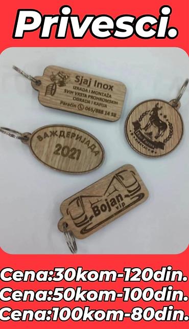 ps nakit ogrlice: Drveni privesci sa laserskom gravurom – mogućnost personalizacije — 1