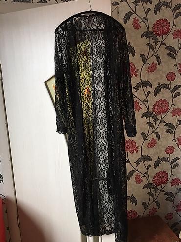 Üst geyimi: Qara qyupur kardiqan,raz.5xl - Model: Uzun, açıq önlü kimono tipli — 1