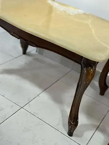 drveni ofingeri: Set stolova drvo / oniks (3 komada) Veći sto: 330 € Širina: 100 cm — 5