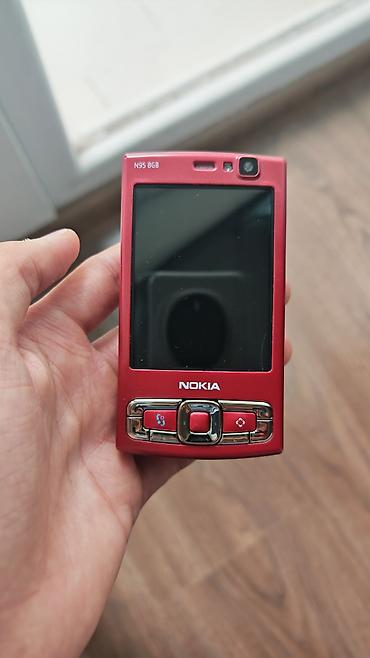 nokia e60: Nokia N95 8Gb, 8 GB, rəng - Qırmızı, Düyməli — 2