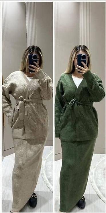 кышкы кийимдер: Юбка менен костюм, Макси, Кытай, Бардык өлчөмдөр — 2