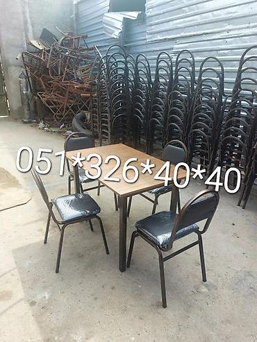 Masa və oturacaq dəstləri: Qonaq otağı üçün, Yeni, Dördbucaq masa, 4 stul — 2