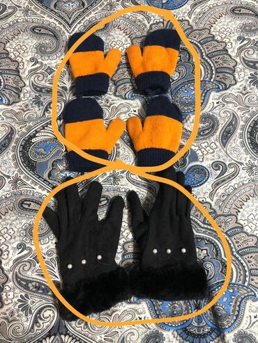кружевные перчатки: Детские хорошие перчатки для зимы ☺️ Оранжевые перчатки одна пара - 50