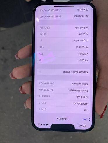 iphone 13 kreditle: IPhone 13, 128 GB, Mavi, Face ID