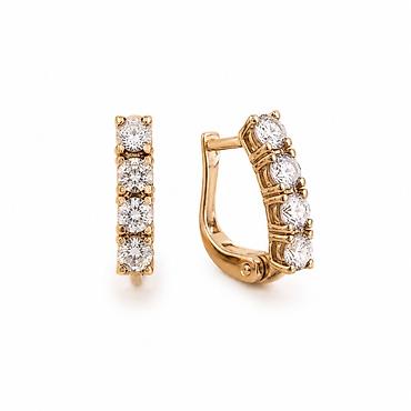серёжки: Серьги из жёлтого золота 585 с цирконом Артикул: 35792 Категория — 1