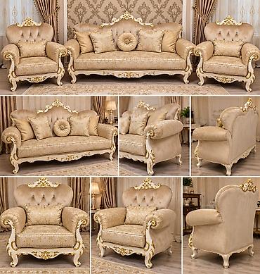 taxt divan: Klassik divan kreslo desti İdeal veziyyetde taxt ve el işləmesi — 5