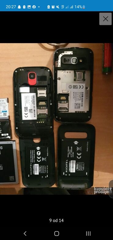 Elektronika: Telefoni 2 alkatela 2 Sony Ericssona i baterije alkatel punjaci i Sony