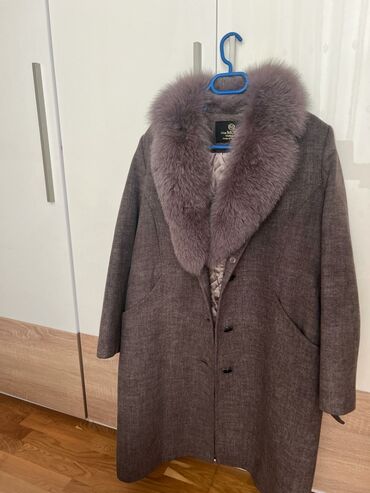 женское пальто: Пальто 4XL (EU 48), цвет - Коричневый