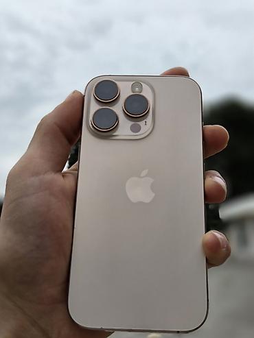 iphone 15 ağ: IPhone 16 Pro, 128 GB, Desert Titanium, Sənədlərlə, Face ID, Zəmanət — 1