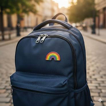 broşka: Rainbow pin. Значок для рюкзака. Радуга. 3 sm. Rəngli Göy Qurşağı — 2