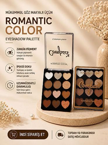 Göz kölgələri: ROMANTIC COLOR Eyeshadow Palette - Göz makiyajı üçün peşəkar ten — 2