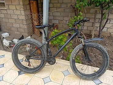Fat bike tipli dağ velosipedi - Rəng: qara, möhkəm polad/alüminium