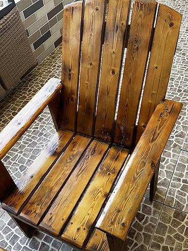 Bağ, çöl masa və oturacaq dəstləri: Rustik massiv ağacdan bağ/teras mebel dəsti Tərkib: - 1 ədəd böyük — 15