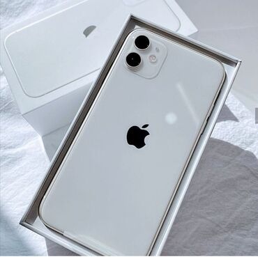 Apple iPhone: IPhone 11, Б/у, 128 ГБ, Белый, Наушники, Защитное стекло, Чехол, 88 %