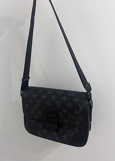 Сумкалар: Сумка через плечо Louis Vuitton (Monogram Eclipse) - Цвет: черный с — 1