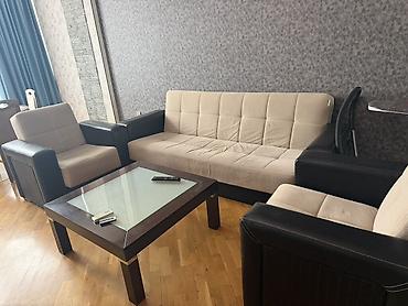 taxta stul: Qonaq otağı üçün 3 parçalı yumşaq mebel dəsti - Tərkib: 1 ədəd — 1