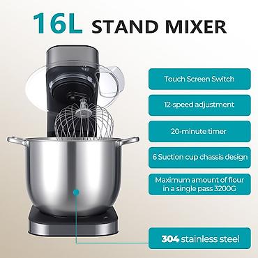 xemir mikseri: Winning Star 16L stasionar mikser - Güc: 2800W - İdarəetmə: sensor — 1