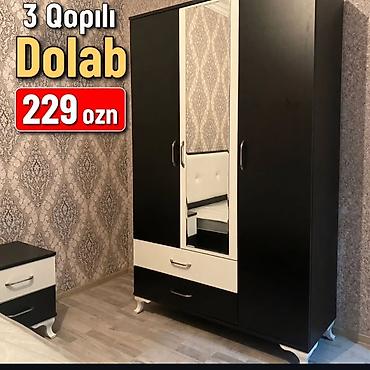 kombi şkaf: 3 qapılı paltar dolabı - Rəng: qara-ağ kombinasiyası - Orta qapı — 1