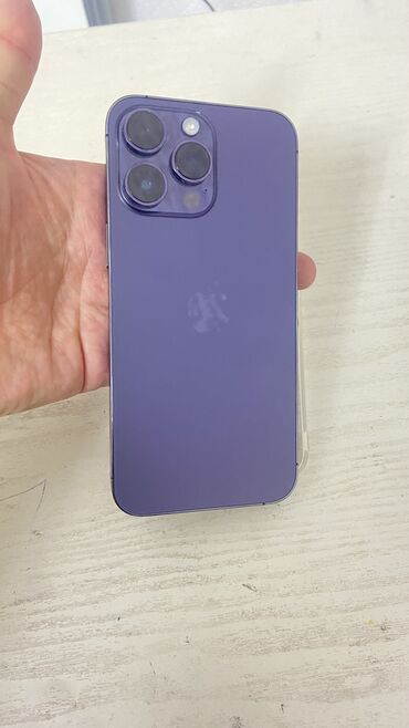 Apple iPhone: IPhone 14 Pro Max, Б/у, 256 ГБ, Deep Purple, Защитное стекло, Чехол, Кабель, 87 %