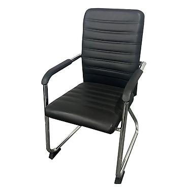 Офисные кресла: Офисное кресло, Без колесиков, цвет - Черный, Экокожа — 5