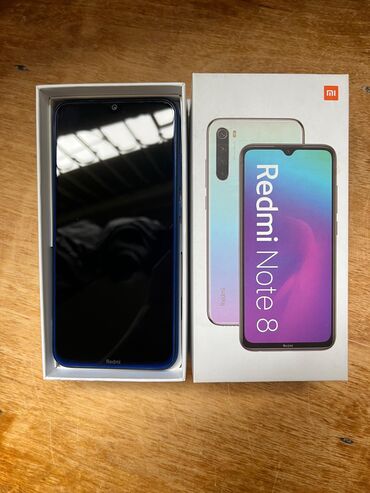 uzuz telfonlar: Xiaomi Redmi Note 8, 64 GB, rəng - Göy, 
 Zəmanət, Barmaq izi, İki sim kartlı