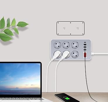 розетка с юсб: Удлинитель-Переноска с 6 розетками, 3 USB Портами и 1 TYPE-C Портом — 5