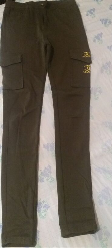 qaqa şalvarı: Elastik Jeans Şalvar Satılır ✔️ Ölçü: 25 ✔️ Rəng: Xaki ✔️ Model: Dar