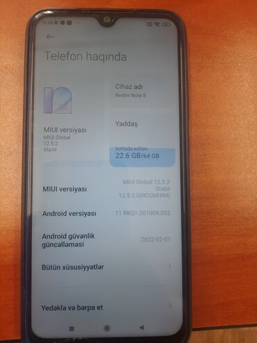 islenmis redmi telefonlari: Xiaomi Redmi Note 8, 64 GB, rəng - Mavi